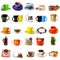 Big collection of tea mugs and coffee cups