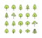 Big collection Tree. Tree line icon. Wood. Plant. Vector illustration