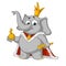 Big collection vector cartoon characters of elephants on an isolated background. The proud king