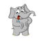 Big collection vector cartoon characters of elephants on an isolated background. Shows a dislike