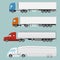 Big commercial semi truck with trailer. Trailer truck in flat style isolated.