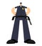 Big Cop. Serious Policeman. Strong Officer Police. Vector illustration