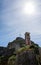 Big cross and clock inside old fortress, Corfu island, Greece