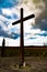 Big cross, standing on cemetery.