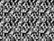 Big crowd happy people black and white seamless pattern.