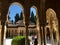Big Crowd of People at the Beautiful Nasrid Palace at the Alhambra in Granada Spain