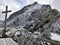 Big crucifix on Zugspitze in Germany.