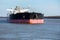 Big crude oil tanker at anchor.