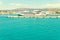 Big cruise liner moored in the harbor of Split city - Dalmatia, Croatia