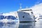 Big cruise ship in Antarctic waters