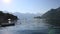 Big cruise ship in the Bay of Kotor in Montenegro. View it from