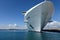 Big cruise ship docks at port cruise terminal