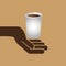 big cup coffee cookie bakery icon design graphic