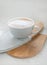 Big cup of delicious fragrant cappuccino or latte coffee