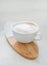 Big cup of delicious fragrant cappuccino or latte coffee