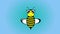 Big cute bee flying animation motion graphics