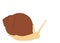 Big cute brown Snail crawling on white, vector eps 10