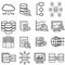 Big data, data analysis, computer and cloud computing line icons