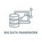 Big data framework line icon, vector. Big data framework outline sign, concept symbol, flat illustration