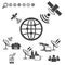 Big Data icons set, Satellite