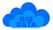 BIG DATA - lettering on clouds in blue against white background - cloud computing and data storage concept