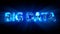 Big Data lighting blue digital cyber text, isolated - industrial 3D rendering