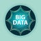 Big Data magical glassy sunburst blue button sky blue background