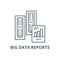 Big data reports line icon, vector. Big data reports outline sign, concept symbol, flat illustration