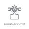 big data scientist linear icon. Modern outline big data scientis