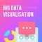 Big data visualization business analyzing social media post design template 3d realistic vector