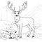 Big Deer On The River Bank Coloring Page Drawing For Kids