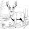 Big Deer On The River Bank Coloring Page Drawing For Kids