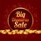 Big dhanteras sale festival banner with golden coins