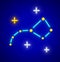 Big Dipper constellation with neon stars