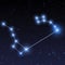 Big Dipper and Little Dipper constellation in starry sky. Find Polaris