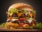 Big Double Cheeseburger with all the Fixings. Generative AI