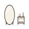 Big dressing mirror with nightstand isolated icon.