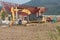 A big excavator earthmoving works on construction site in Phuke
