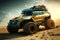 Big extreme offroad ready car, digital illustration artwork, sports