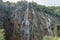 Big fall waterfall inside Plitvice Lake in Croatia