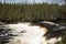 Big Falls roars across the river. Sir Richard Squires Provincial Park, Newfoundland, Canada