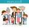 Big family,family and children ,family and kids, family life, set of Happy family, family, mother, father, girl, boy, Illustration