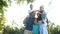 Big family with three children portrait. Happy family vacation, happy kids. Children and parents, husband and wife and