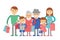 Big family vector illustration on white background.