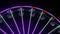 A big festive colorful ferris wheel at night against the background of the night sky. Ferris wheel at night of colorful