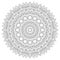 Big floral mandala with small and middle decor on white isolated background. Suitable for coloring book pages.