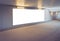 Big Format Tunnel Advertisement White Mockup Billboard Construction Site Dusk