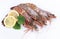 Big fresh tiger prawns, shrimp isolated