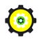 Big gears icon logo with a small gears inside