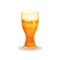 Big glass of beer with foam. Alcoholic drink. Flat vector element for promo poster or banner of brewery company